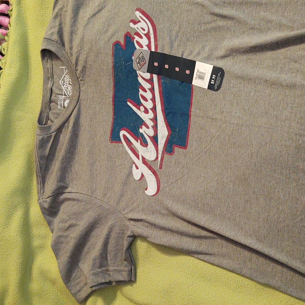 T-shirt - Hunter Green with Arkansas and State image.  Adult size Small.